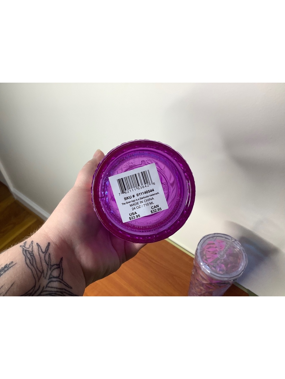 < NEW 2023 Starbucks Purple & Iridescent 24 oz. Tumbler Bundle > - Picture 7 of 7